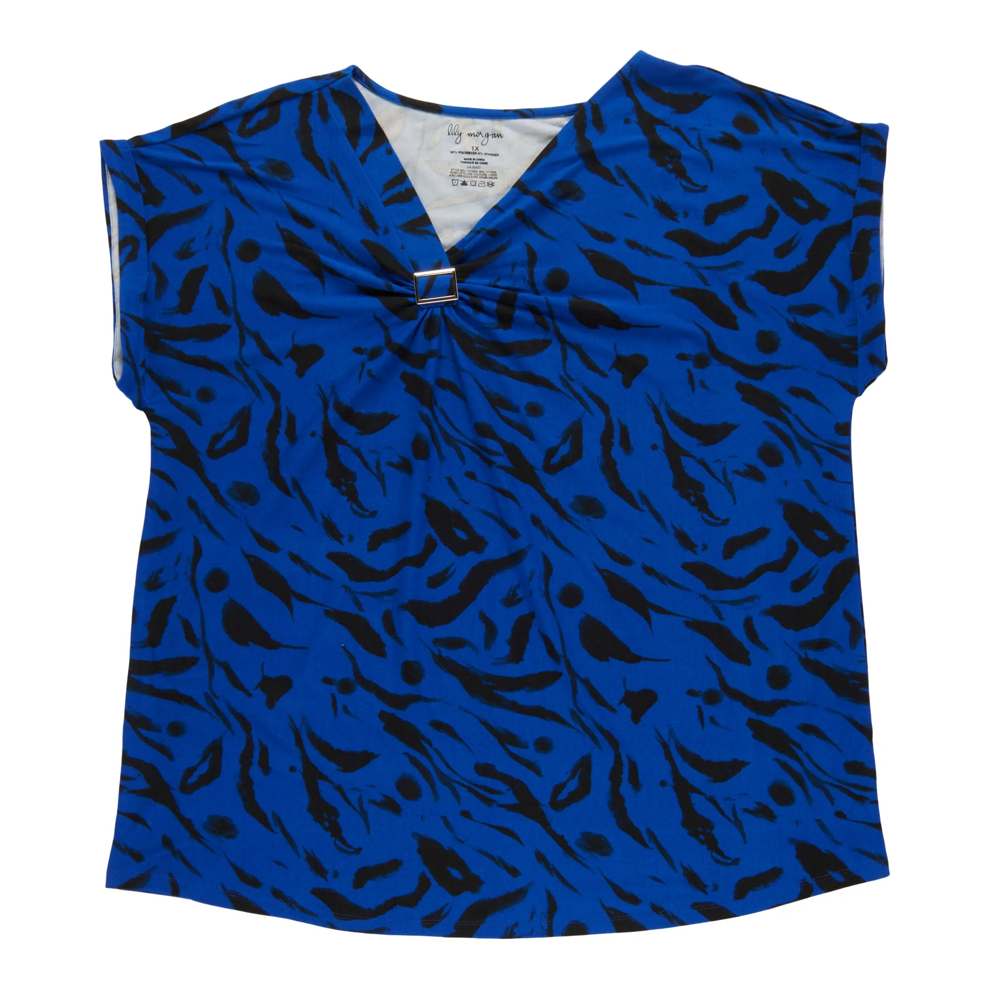 lily morgan Women's Plus Top with Hardware Detail