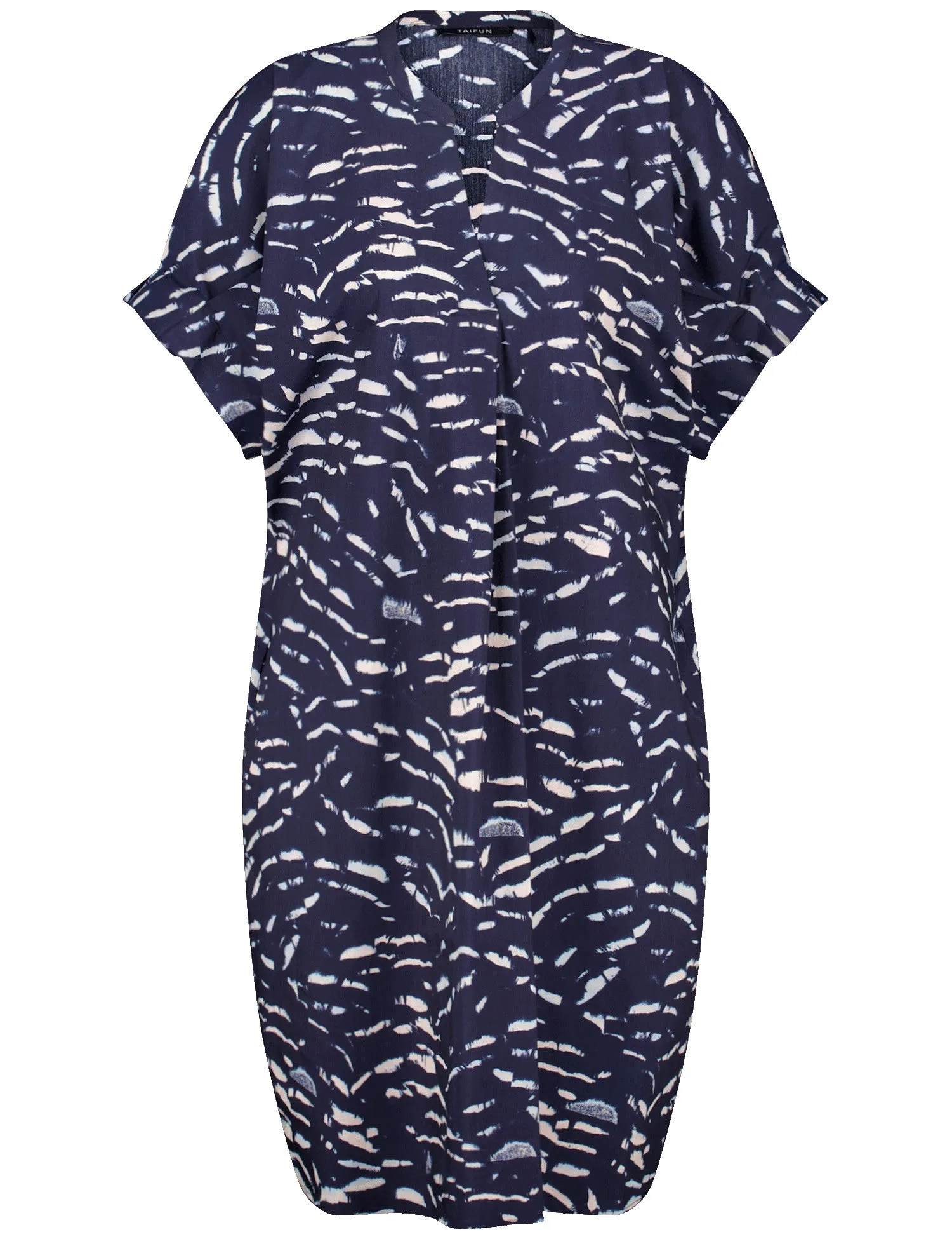 Loose-fit Dress - Navy Patterned