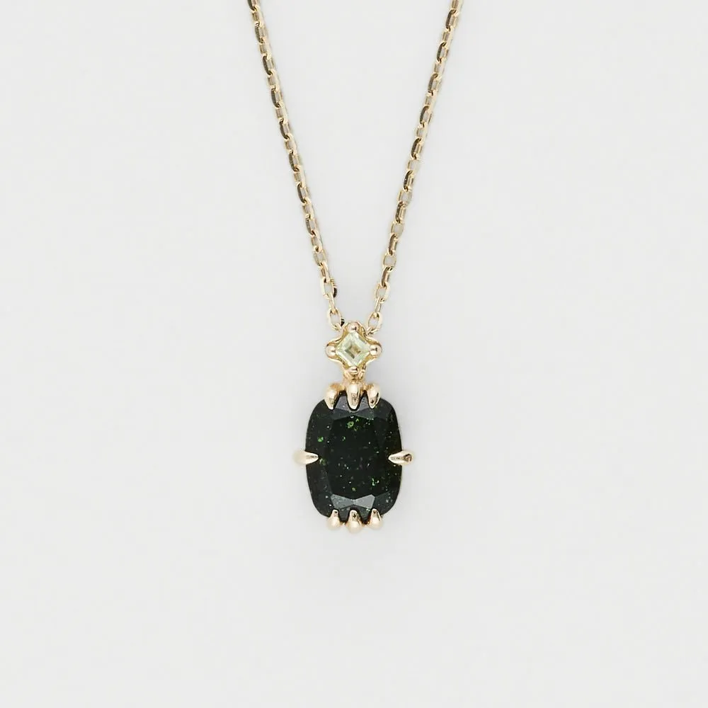 Minimalist Square Green Aventurine Necklace