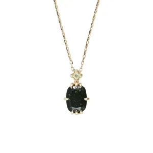 Minimalist Square Green Aventurine Necklace