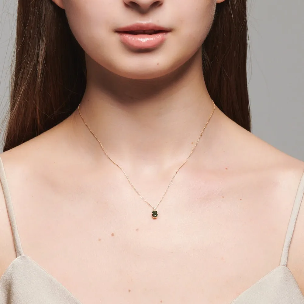 Minimalist Square Green Aventurine Necklace