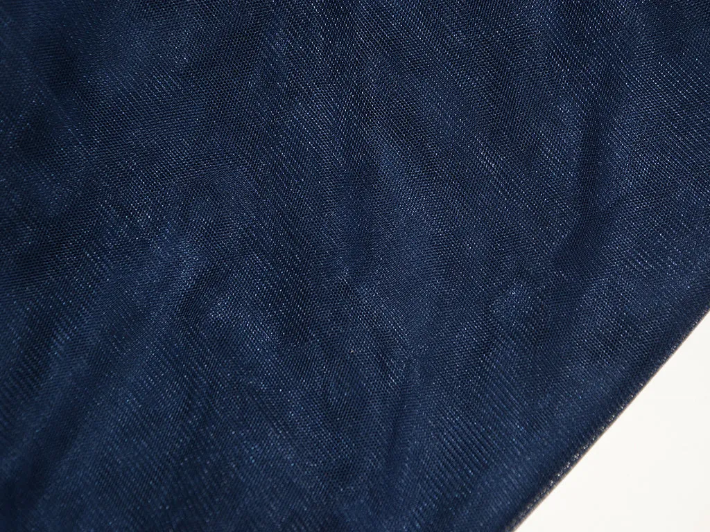 Navy Blue Plain Net Fabric (Wholesale)