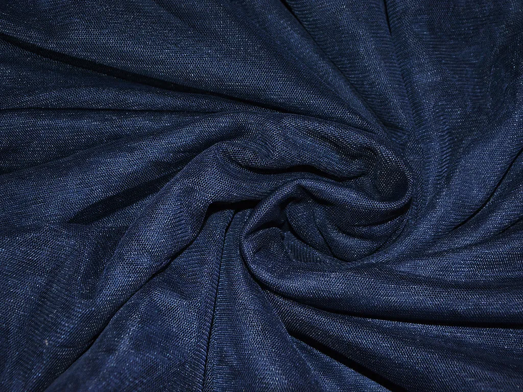 Navy Blue Plain Net Fabric (Wholesale)