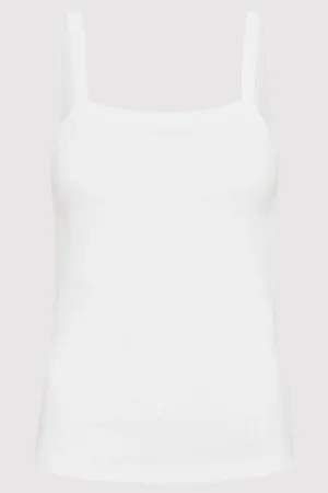 ORGANIC COTTON SQUARE NECK TANK - WHITE