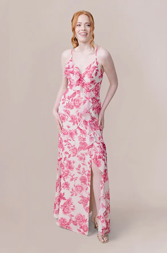 Paloma Chiffon Floral Print Dress | Made To Order