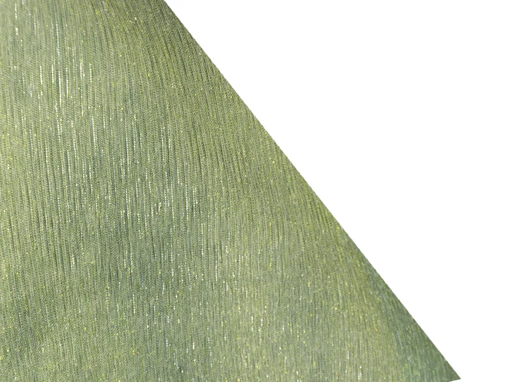 Pista Green Plain Crushed Shimmer Terylene Mesh Net Fabric