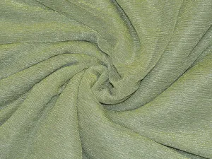 Pista Green Plain Crushed Shimmer Terylene Mesh Net Fabric