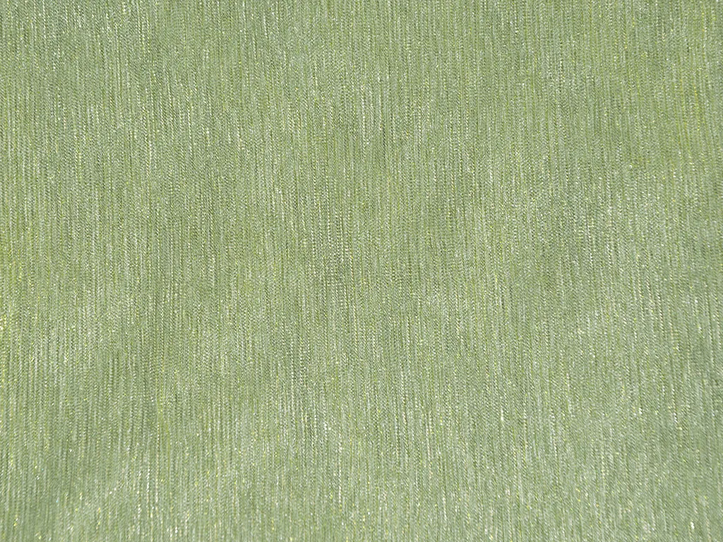 Pista Green Plain Crushed Shimmer Terylene Mesh Net Fabric