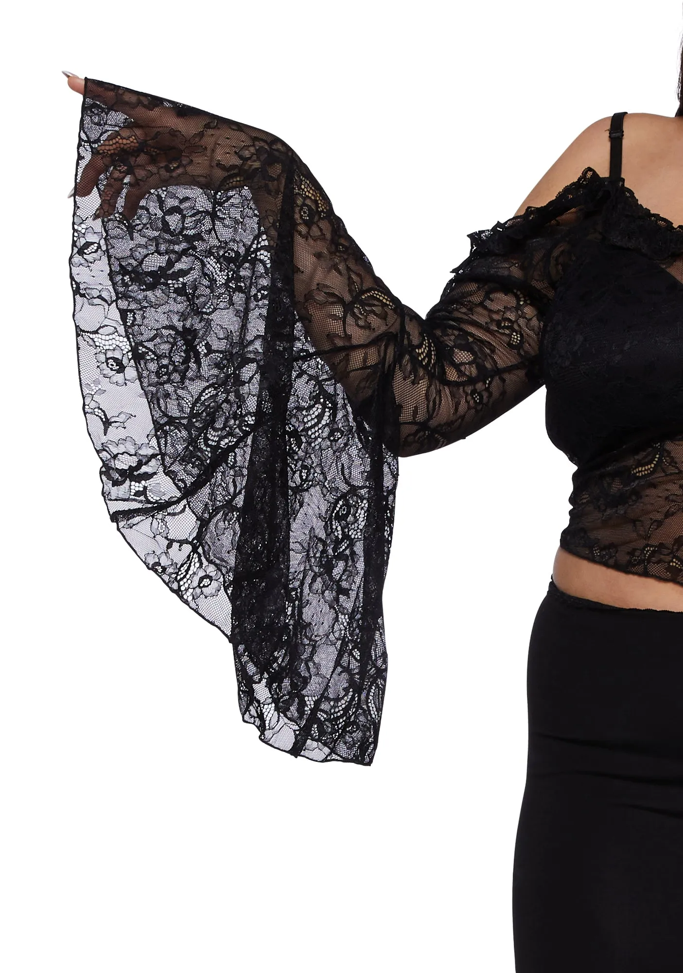Plus Gothic With Grace Mesh Top
