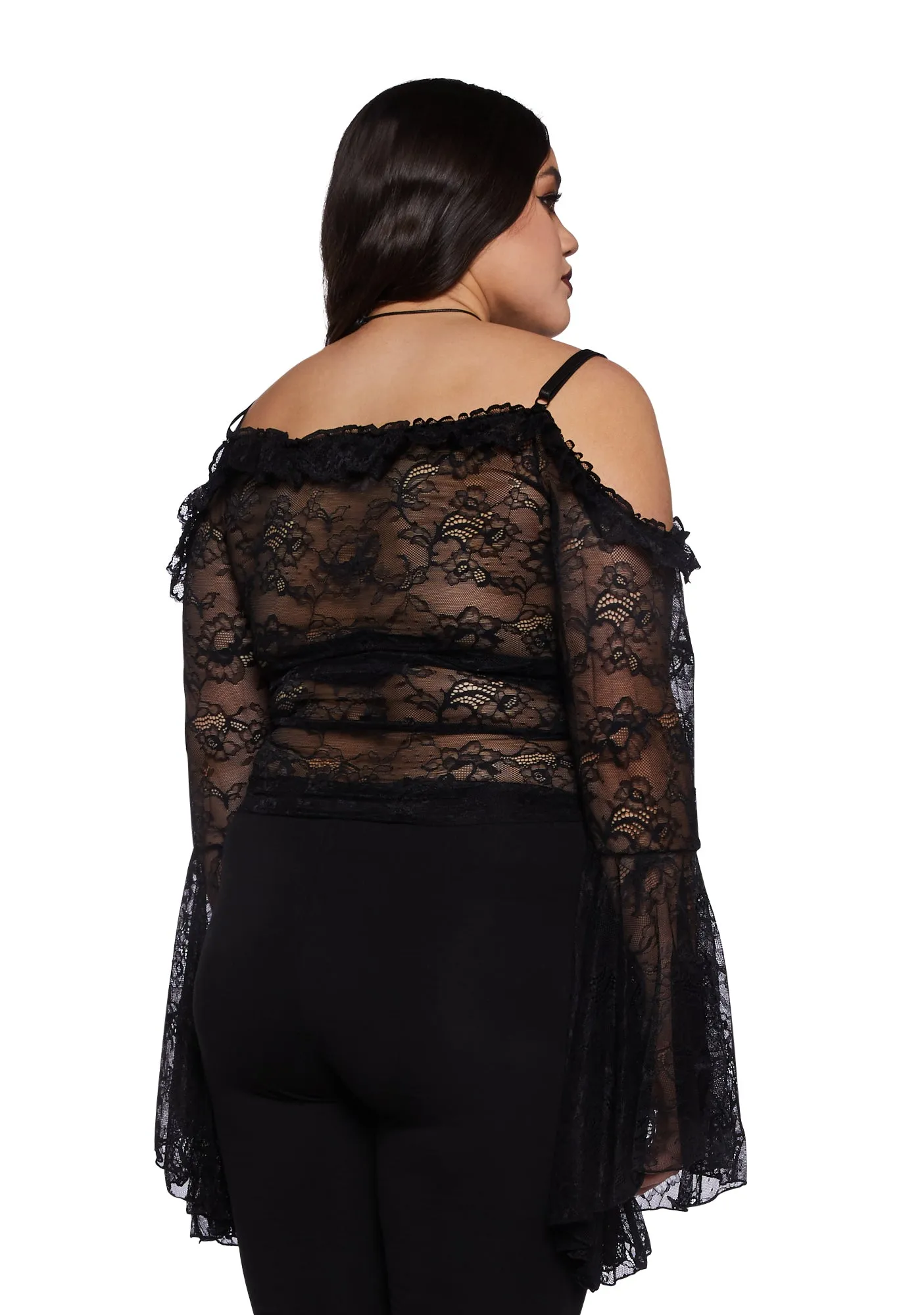 Plus Gothic With Grace Mesh Top