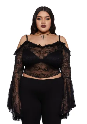 Plus Gothic With Grace Mesh Top