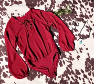 Remington Red Long Sleeve Bodysuit