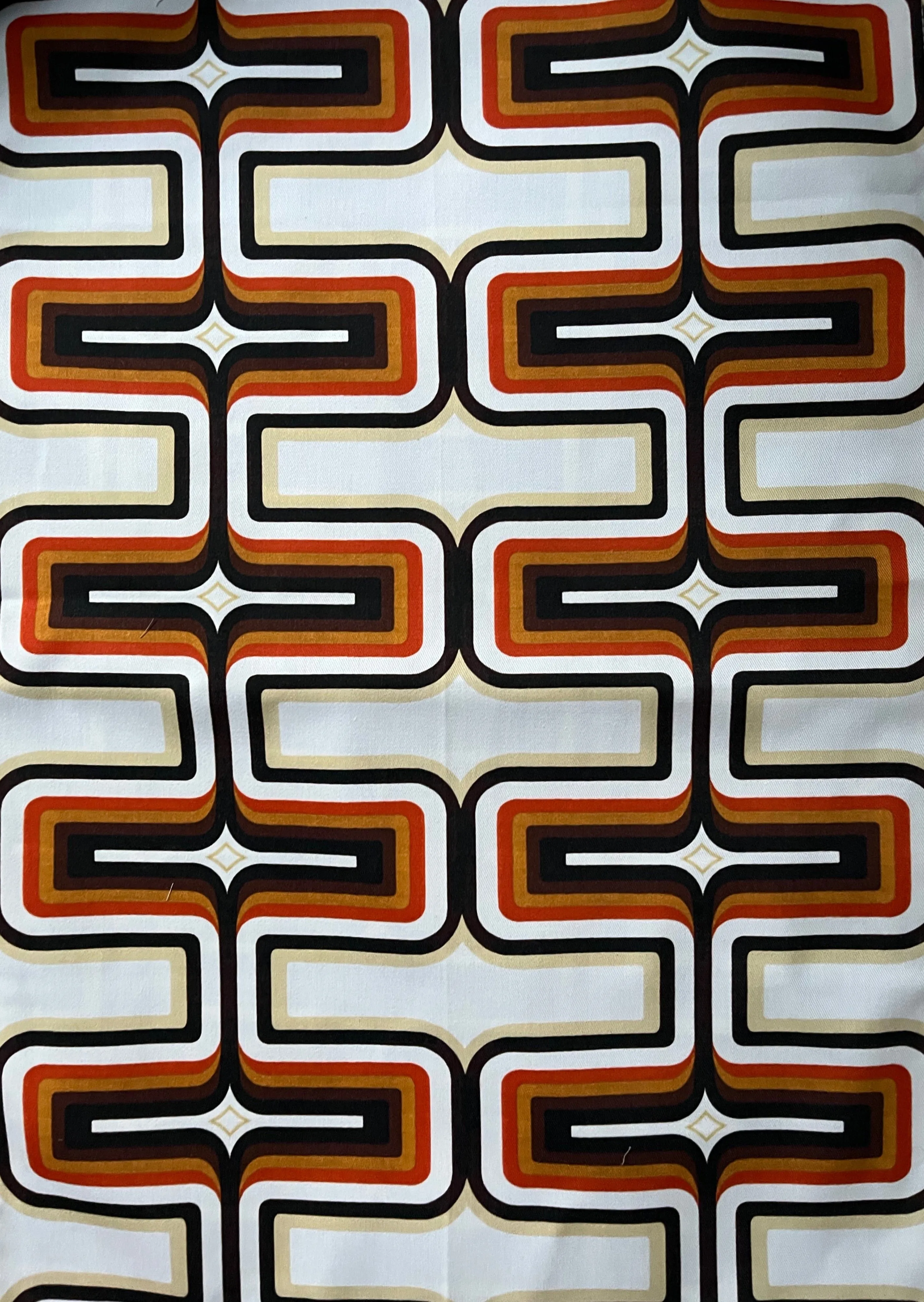 Retro Tea Towel - Brown   Orange