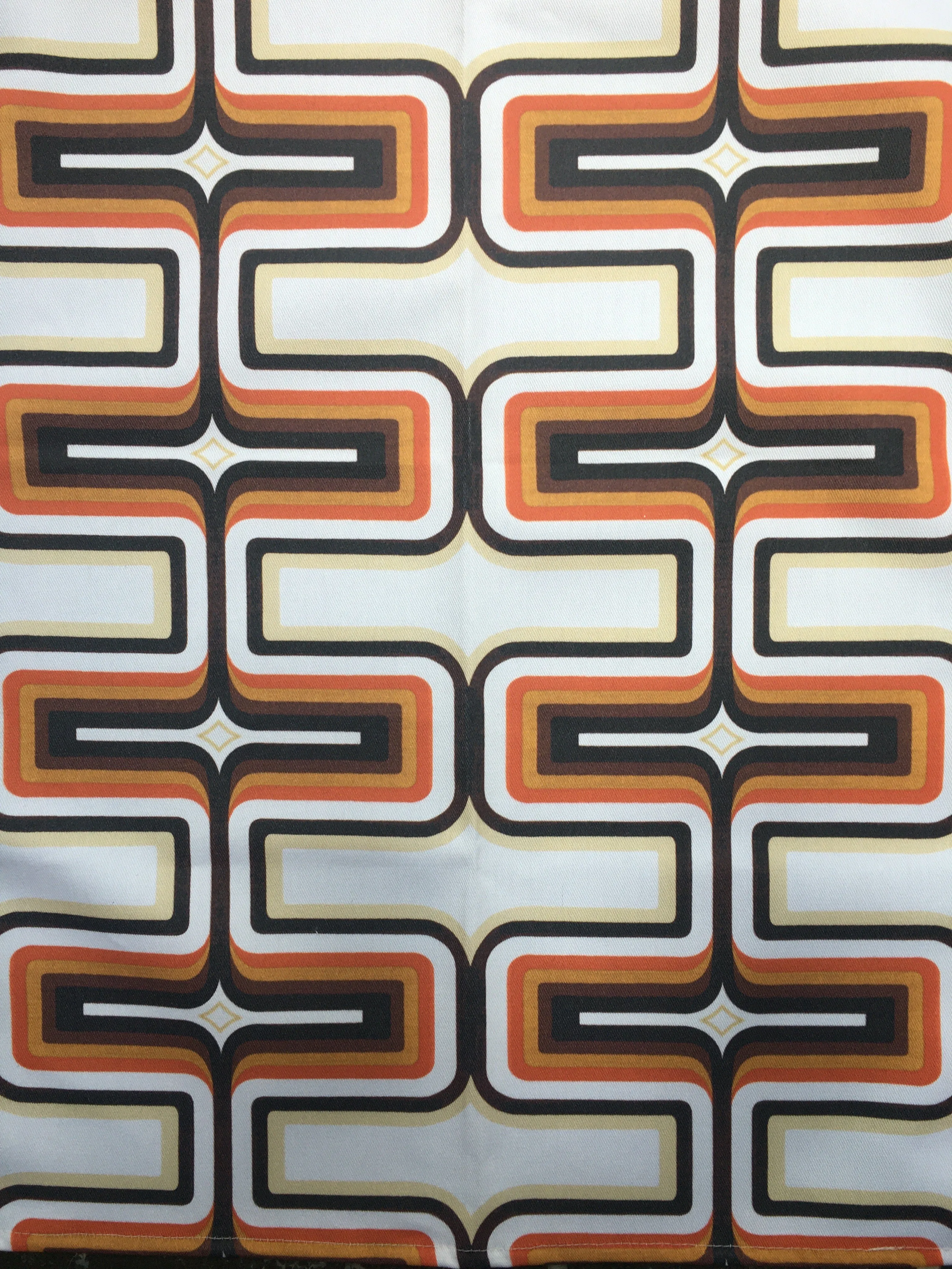 Retro Tea Towel - Brown   Orange