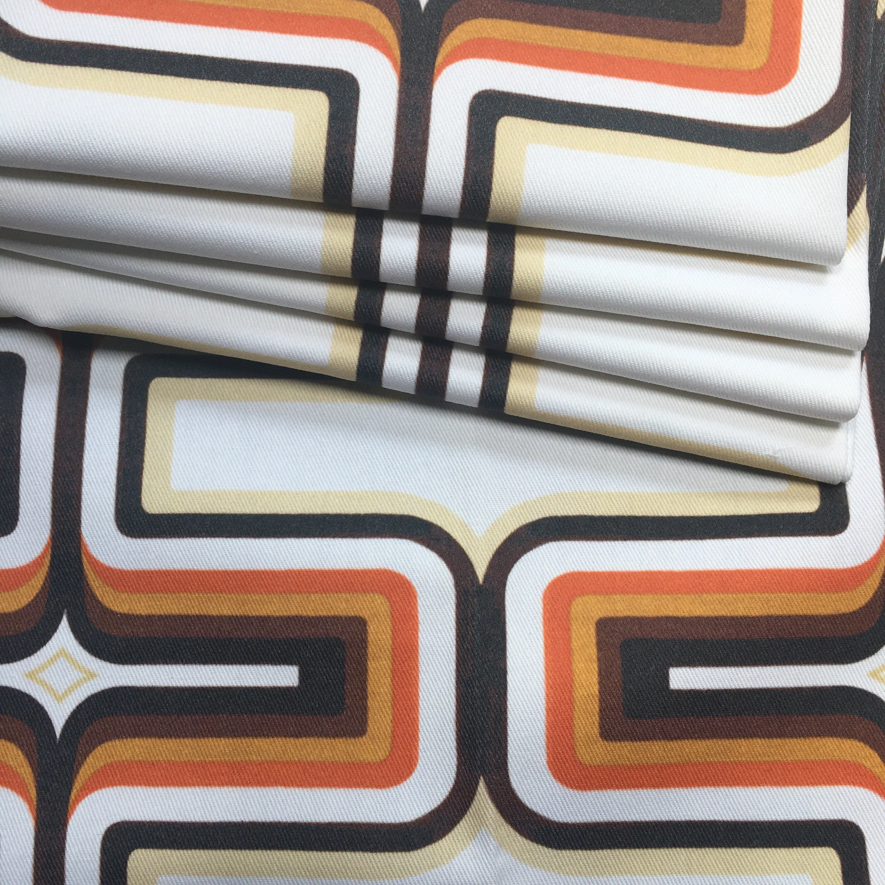 Retro Tea Towel - Brown   Orange