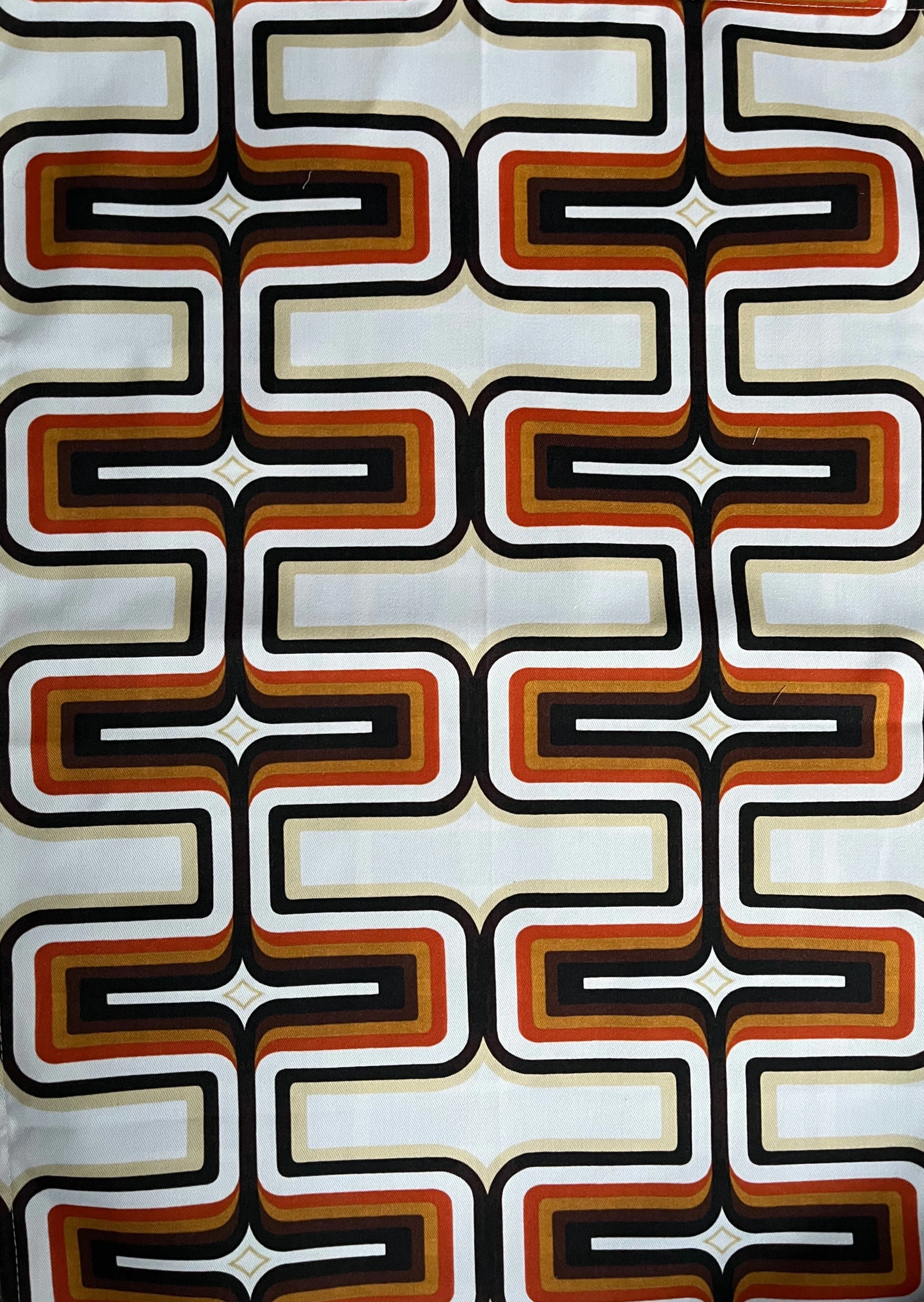 Retro Tea Towel - Brown   Orange