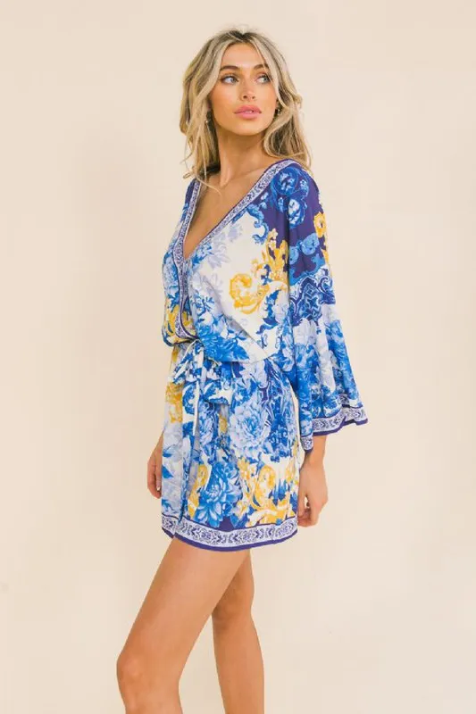 Romper w/kimono sleeve