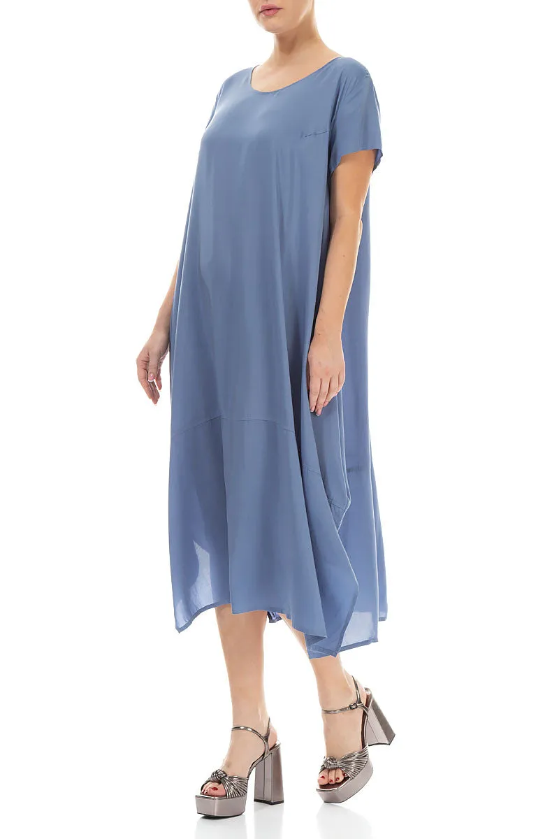 Single Pocket Blue Nova Silk Bamboo Dress
