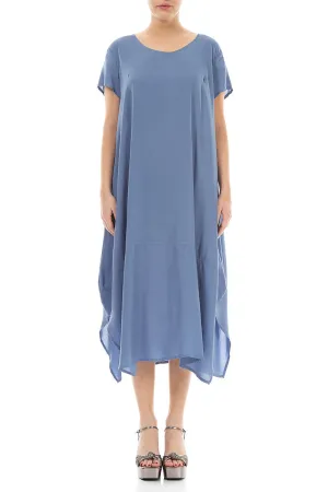 Single Pocket Blue Nova Silk Bamboo Dress
