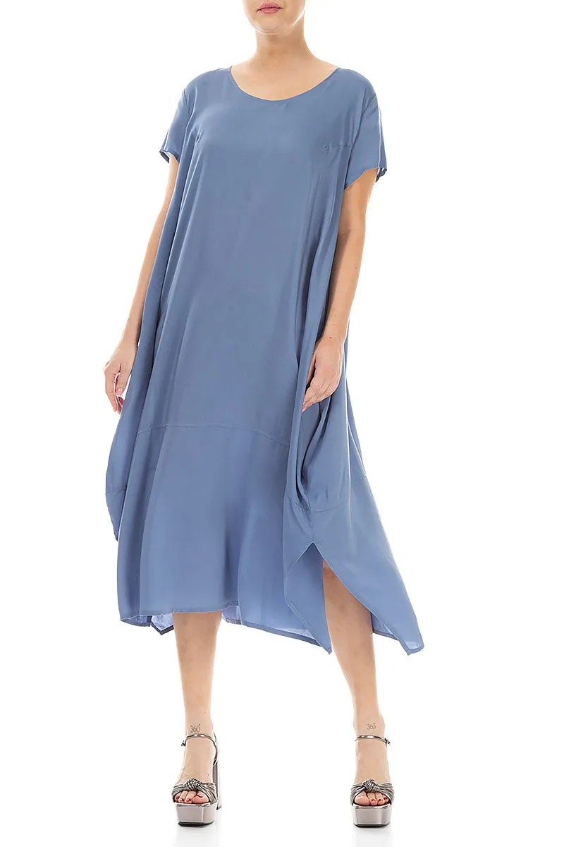 Single Pocket Blue Nova Silk Bamboo Dress