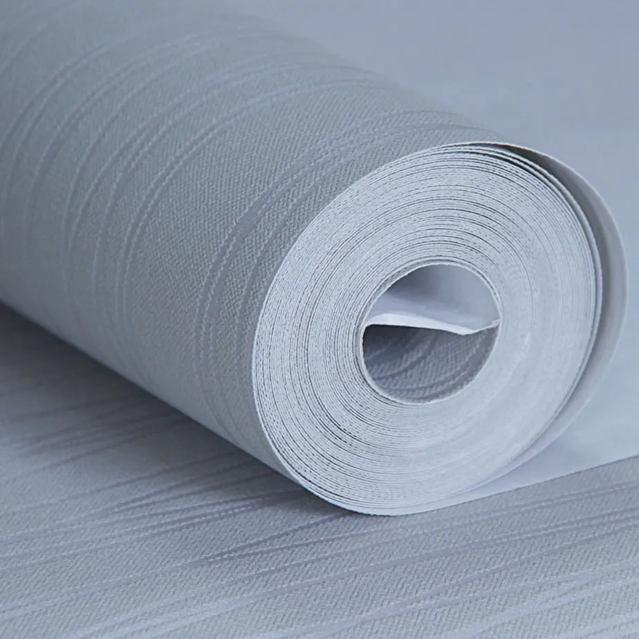 Solid Color Vertical Striped Wallpaper-Light Grey (5.3 ㎡)
