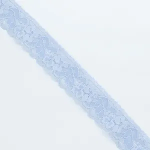 Stretch Lace Trim 25mm Design-S Light Blue