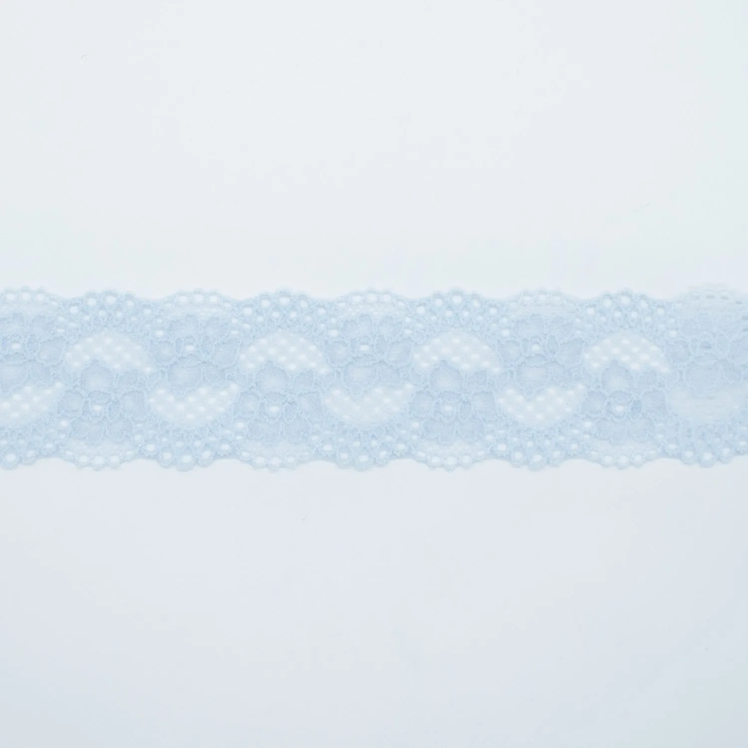 Stretch Raschel Lace Trim 50mm Design-58 Light Blue