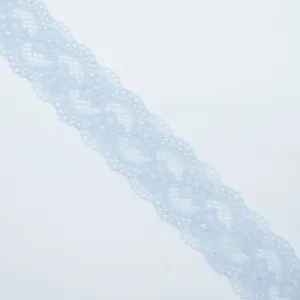 Stretch Raschel Lace Trim 50mm Design-58 Light Blue