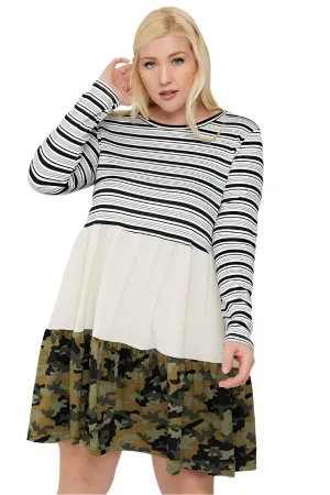 Tiered Color Block Dress