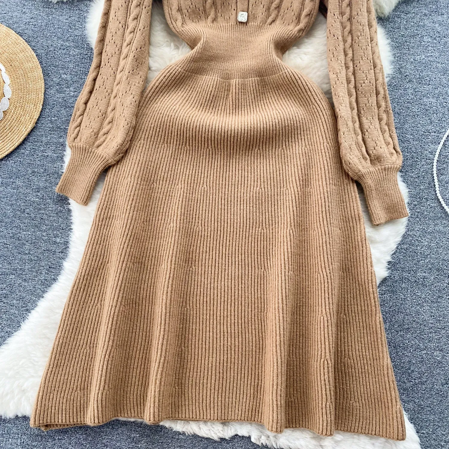 Vintage Delicate Knitted Bottoming Dress