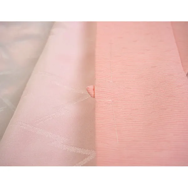 Vintage Haori Kimono Jacket Silk, Baby Pink base, Bamboo Leaves