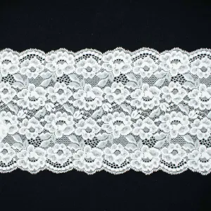 White Blossom Stretch Raschel Lace Trim 170mm