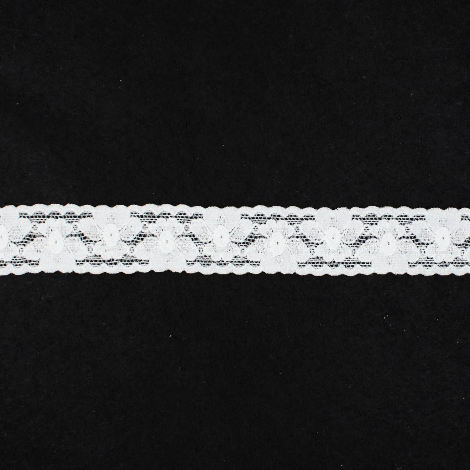 White Stretch Lace Trim 25mm