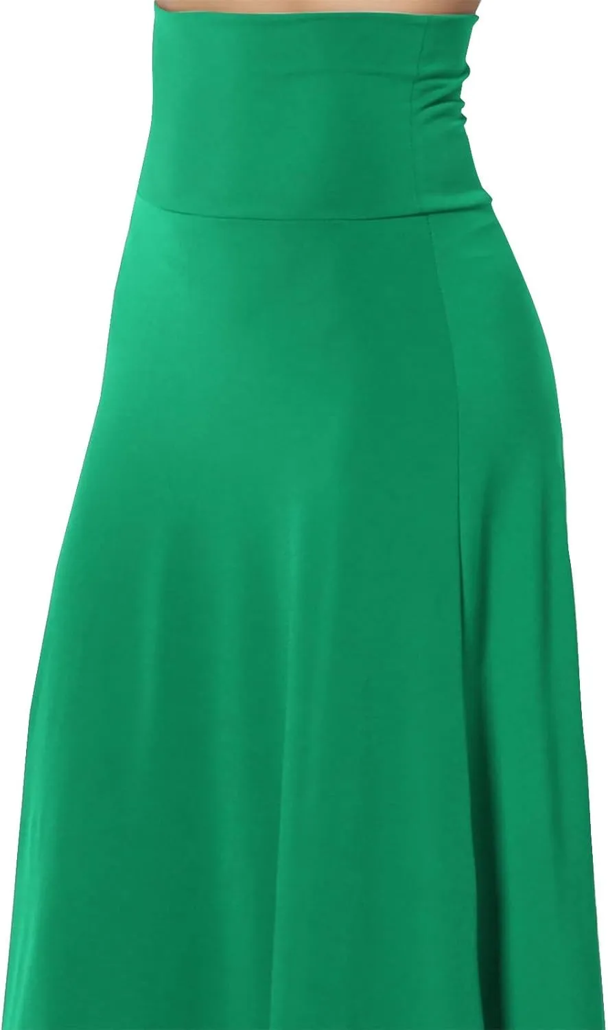 Womens Flared A Line Skirt Dressy Casual Solid Flowy Elegant High Waist Midi Skirt Comfy Stretch Aline Yoga Skirt