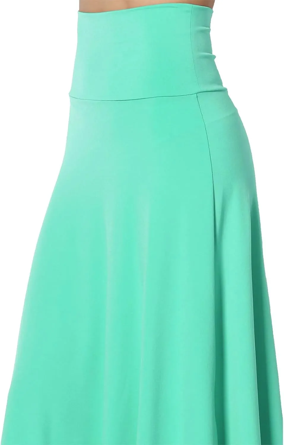 Womens Flared A Line Skirt Dressy Casual Solid Flowy Elegant High Waist Midi Skirt Comfy Stretch Aline Yoga Skirt