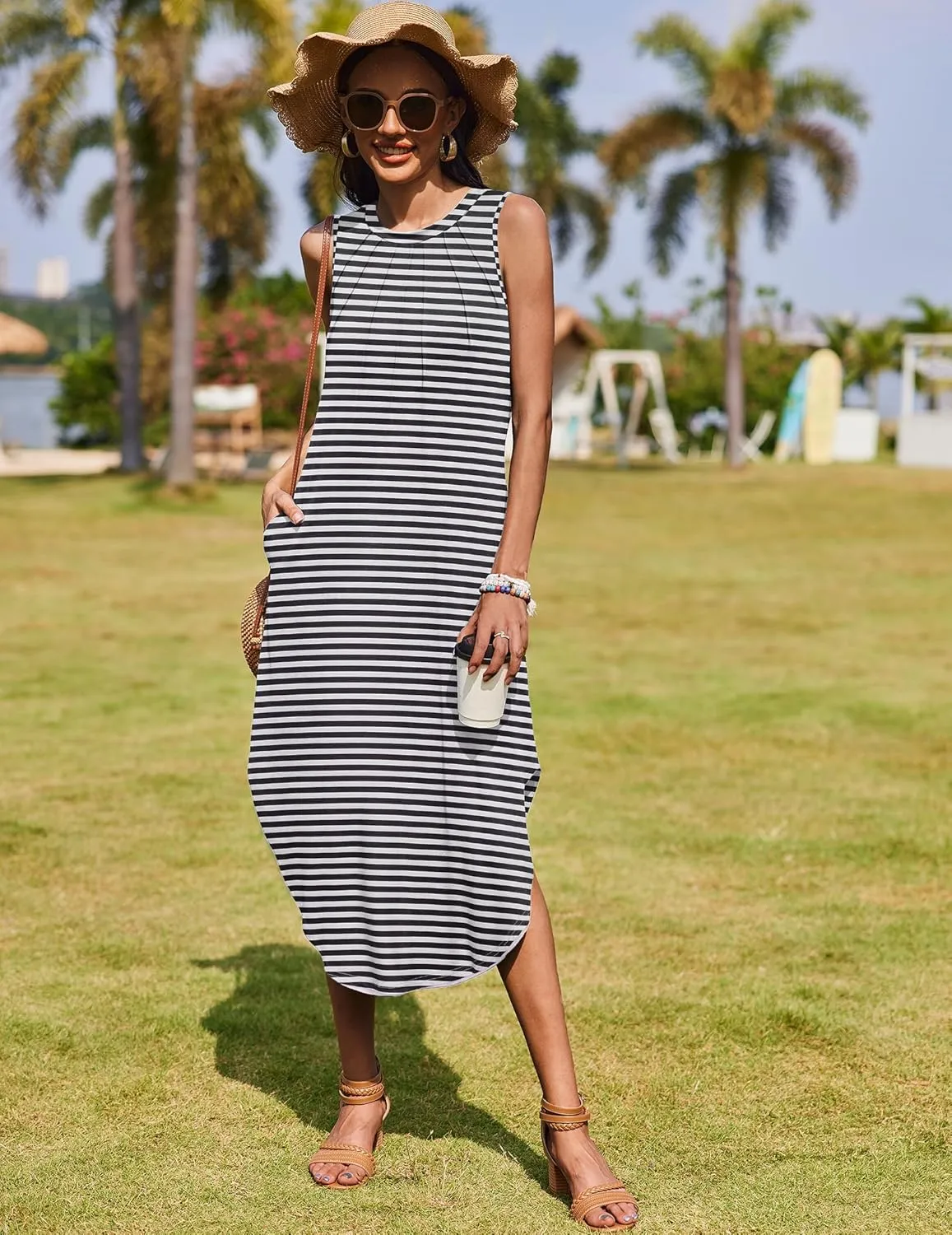 Zeagoo Women Casual Summer Dress Pleated Sundress