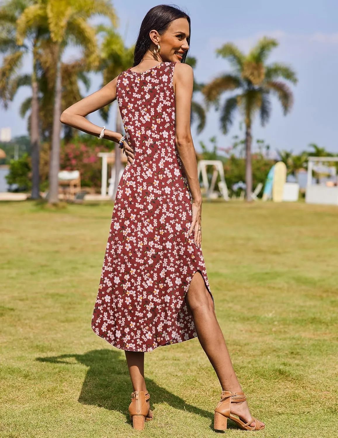 Zeagoo Women Casual Summer Dress Pleated Sundress