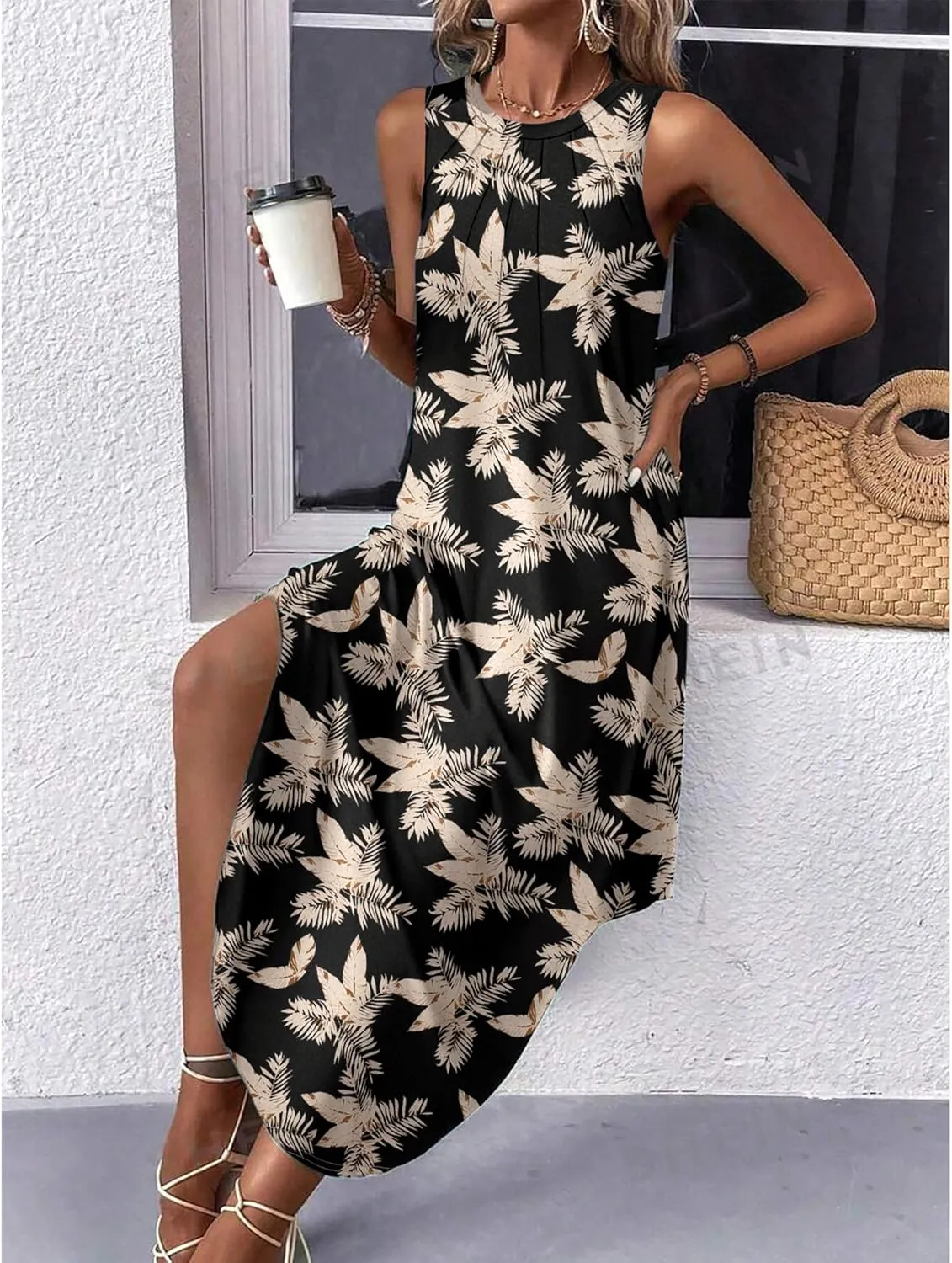 Zeagoo Women Casual Summer Dress Pleated Sundress