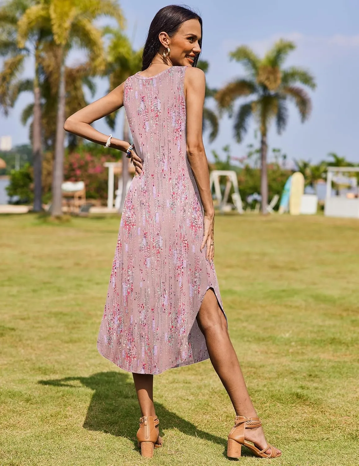 Zeagoo Women Casual Summer Dress Pleated Sundress