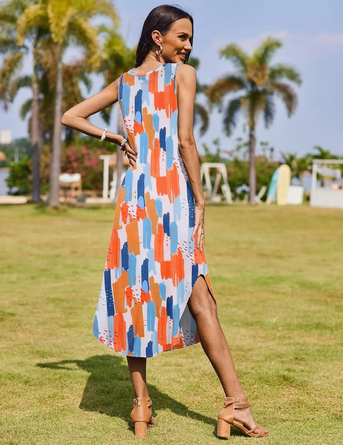 Zeagoo Women Casual Summer Dress Pleated Sundress