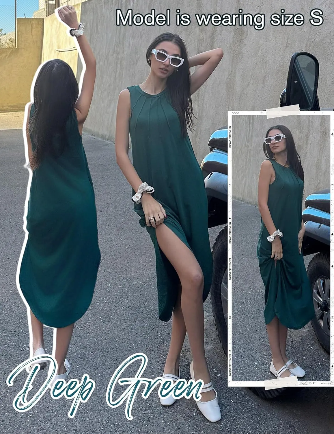 Zeagoo Women Casual Summer Dress Pleated Sundress