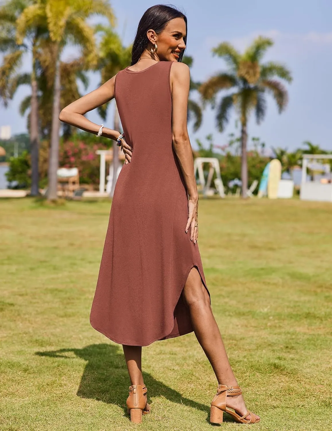 Zeagoo Women Casual Summer Dress Pleated Sundress